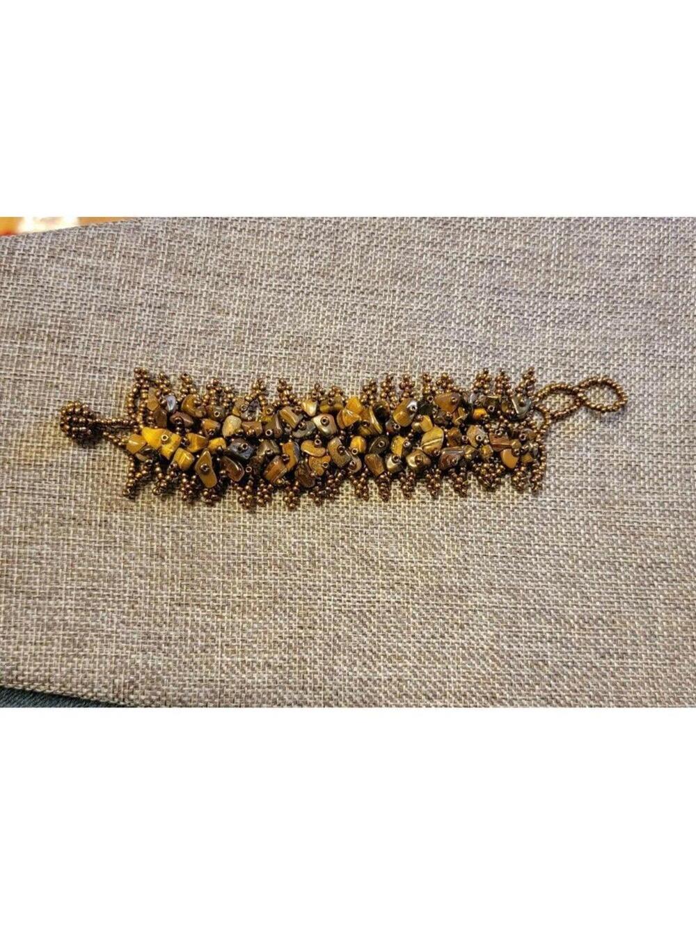 Tiger eye and brown beaded bracelet
